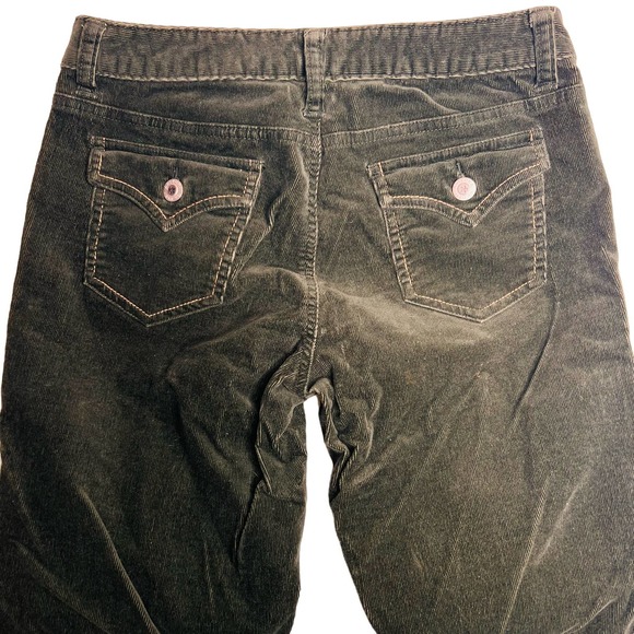 Vintage Y2K Arizona Jean Co Size 3 Green Flared Corduroy Jeans Pants Low Waist - Picture 6 of 9